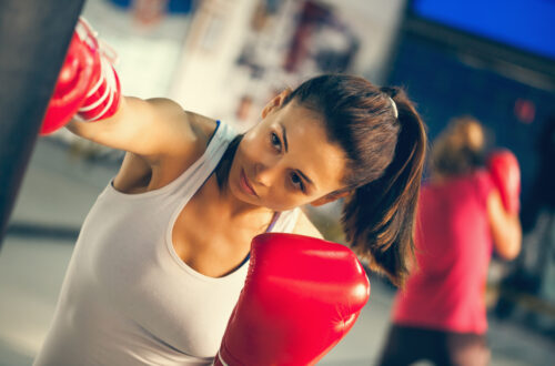 female kickboxer